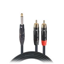 Prox PRXCPYR10X50 50PCS 10 Ft. Unbalanced 1/4" TS-M to Dual RCA-M High Performance Audio Y Cable