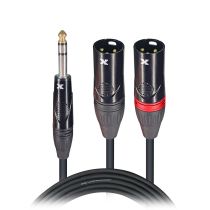 Prox PRXCSYXM10X10 10PCS 10 Ft. 1/4" TRS-M Stereo to Dual XLR3-M High Performance Y Cable