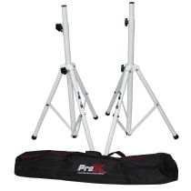Prox PRTSS28PX2 2PCS White Heavy-Duty All Metal Speaker Tripod Stand Set of 2, 4-7 ft. (44"-84") Cloud Series