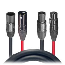 Prox PRXCTR112DMX10X5 5PCS 10' FT Dual Powerkon to Dual DMX 3-PIN Combo Link Jumper Cable