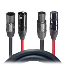 Prox PRXCTR1125PDMX03X10 10PCS 3' FT Dual Powerkon to Dual DMX 5-PIN Combo Link Jumper Cable