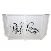 Prox PRXFSBRGR20X2 Bride and Groom Facade Enhancement Scrims - Black Script on White | Set of Two