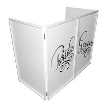 Prox PRXFSBRGR20X2 Bride and Groom Facade Enhancement Scrims - Black Script on White | Set of Two