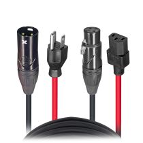Prox PRXCXLREC50X4 4PCS 50 Ft. XLR Audio + Edison to IEC Power Cable for PA DJ Speakers