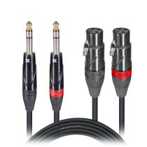 Prox PRXCDSXF05 5 Ft. Balanced Dual 1/4" TRS-M to Dual XLR3-F High Performance Audio Cable