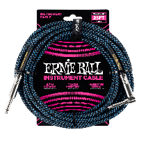 Ernie Ball 25' Braided Straight / Angle Instrument Cable - Black / Red  