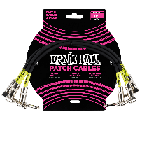 Ernie Ball 1' Angle / Angle Patch Cable 3-Pack - Black  