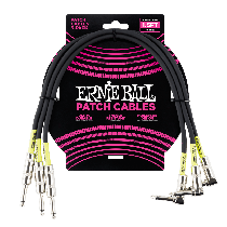 Ernie Ball 1.5' Straight / Angle Patch Cable 3-Pack - Black  