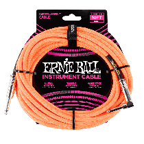 Ernie Ball 10' Braided Straight / Angle Instrument Cable - Neon Orange