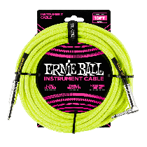 Ernie Ball 10' Braided Straight / Angle Instrument Cable Neon - Yellow