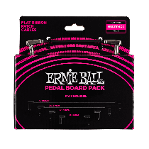 Ernie Ball Flat Ribbon Patch Cables Pedalboard Multi-Pack - Black