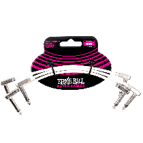 Ernie Ball 6” Flat Ribbon Patch Cable 3-Pack - White