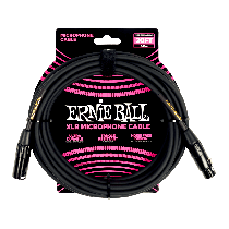 Ernie Ball 20' Male Female XLR Microphone Cable Black