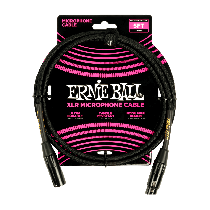 Ernie Ball 5' Braided Male Female XLR Microphone Cable Black