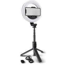 Mackie mRING-6 - 6" Battery-Powered Ring Light with Convertible Selfie Stick/Stand and Remote