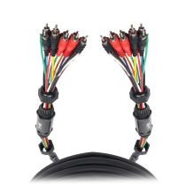 Prox PRXCMEDOOZA100 100' ft 10 RCA Channel + 3 Power Cable for Marine and Car Audio - Medusa Style Cable