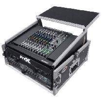 Prox PRT6MRLT 6U Vertical Rack Mount Flight Case with 10U Top for Mixer Combo Amp Rack with Laptop Shelf and Caster Wheels