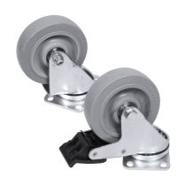 Prox PRXCASTER4GR95X65 Set of (4) Gray Replacement 4 inch Industrial Grade Caster Wheels - Plate - Plate 3.75 x 2.5 in.