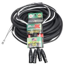 Prox PRXCDXLR50X2 2PCS 50' Ft. Balanced Dual XLR-M to Dual XLR-F High Performance Audio Cable