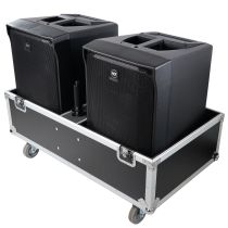 Prox PRXRCFEVOX8J8X2W ATA Style Flight-Road Case For RCF EVOX 8 J8 JMIX8 Speaker Array System Fits Two Speakers and Subs