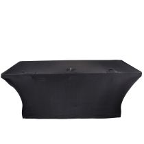 Prox PRXST6BL 6 Ft. Open Back Spandex Table Cover Scrim - Black