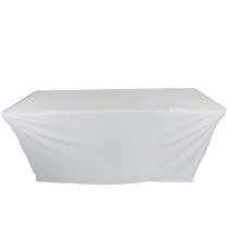 Prox PRXST6W 6 Ft. Open Back Spandex Table Cover Scrim - White