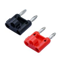 Prox PRXCBB240 Pair of Black Red Banana Speaker Connector Plugs Set Screw Mounts