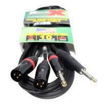 Prox PRXCDPXM10 10' Ft. High Performance Dual 1/4â€ TS Male to Dual XLR Male Unbalanced Audio Cable