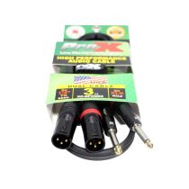 Prox PRXCDPXM03 3' Ft. High Performance 1/4â€ TS Male to Dual XLR Male Unbalanced Audio Cable