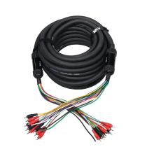 Prox PRXCMEDOOZA50 50' ft 10 RCA Channel + 3 Power Cable for Marine and Car Audio - Medusa Style Cable