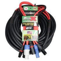 Prox PRXCPWC14DXLR75 75' FT 14AWG Powerkon to Dual XLR Combo Link Jumper Cable