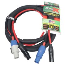 Prox PRXCPWC14XLR10 10' Ft Dual 14AWG Powerkon to Dual XLR Combo Link Jumper Cable