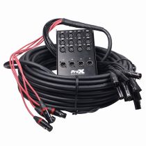 Prox PRXCSB124XLR100 100 Ft. XLR Stage Recording Extension Box Snake 12 XLR-F Send Inputs 4 XLR-M Effects Return