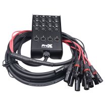 Prox PRXCSB124XLR25 25 Ft. XLR Stage Recording Extension Box Snake 12 XLR-F Send Inputs 4 XLR-M Effects Return