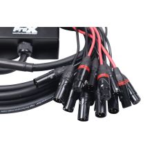 Prox PRXCSB124XLR25 25 Ft. XLR Stage Recording Extension Box Snake 12 XLR-F Send Inputs 4 XLR-M Effects Return