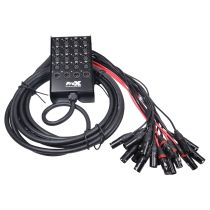 Prox PRXCSB164XLR25 25 Ft. XLR Stage Recording Extension Box Snake 16 XLR-F Send Inputs 4 XLR-M Effects Return