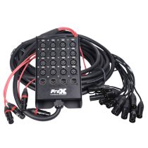 Prox PRXCSB164XLR50 50 Ft. XLR Stage Recording Extension Box Snake 16 XLR-F Send Inputs 4 XLR-M Effects Return