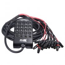 Prox PRXCSB164XLR50 50 Ft. XLR Stage Recording Extension Box Snake 16 XLR-F Send Inputs 4 XLR-M Effects Return