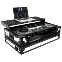 Prox PRXSDDJREV7WLTWH ATA Flight Case for Pioneer DDJ-REV7 DJ Controller with Laptop Shelf 1U Rack Space and Wheels - White Black