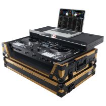 Prox PRXSRANEONEWLTFGLD ATA Flight Style Road Case for RANE ONE DJ Controller with Laptop Shelf in Limited Edition Gold