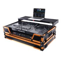 Prox PRXSXDJXZWLTFGLD ATA Flight Case For Pioneer XDJ-XZ DJ Controller with Laptop Shelf 1U Rack Space and Wheels - Gold Black