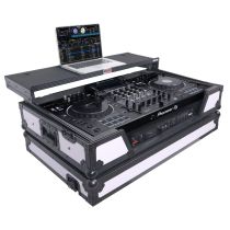 Prox PRXSXDJXZWLTWH ATA Flight Case For Pioneer XDJ-XZ DJ Controller with Laptop Shelf 1U Rack Space and Wheels - Black White