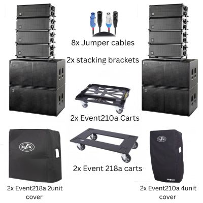 DAS (8) Event 210a (4) Event 218a system PACK with CARTS and COVERS 