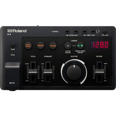 Roland AIRA Compact E-4 Voice Tweaker Portable Vocal Processor and Looper with Auto-pitch, Harmonizer, Vocoder, Onboard FX, Audio, MIDI, and Sync I/O