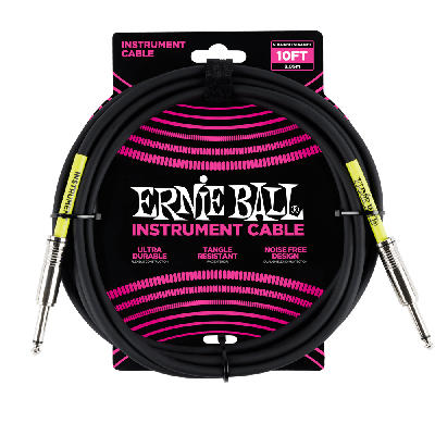 Ernie Ball 10' Straight / Straight Instrument Cable - Black  