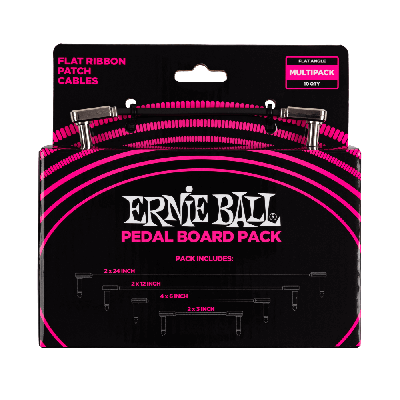Ernie Ball Flat Ribbon Patch Cables Pedalboard Multi-Pack - Black