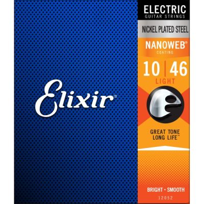 Elixir Strings 12052 Nanoweb Electric Guitar Strings .010-.046 Light