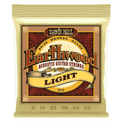 Ernie Ball P02004 Light Earthwood 80/20 Bronze Acoustic Strings .011-.052