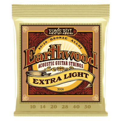 Ernie Ball P02006 Extra Light Earthwood 80/20 Bronze Acoustic Strings .010-.050
