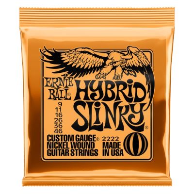 Ernie Ball P02222 Hybrid Slinky Nickel Wound Electric Guitar Strings .009-.046